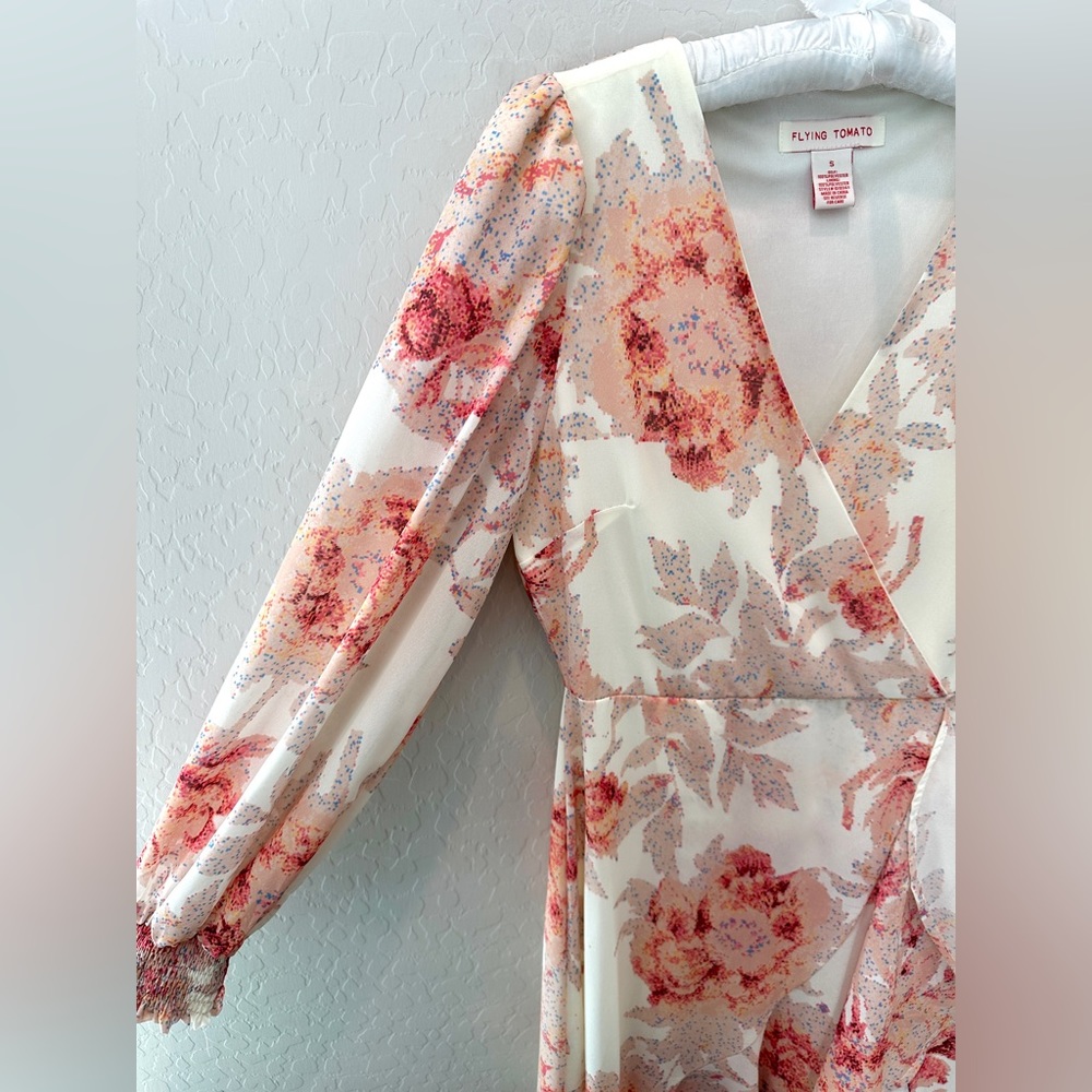 Flying Tomato Floral Ruffle Hi-Low Long Sleeve Maxi Dress - Picture 3 of 7